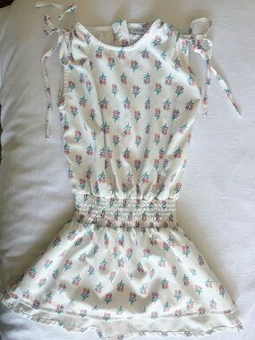 Pleat Girls Floral Dress - Size 7